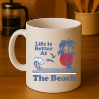 Life Is Better At The Beach Retro Vintage 80s 70s Vacation Mug