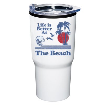 Life Is Better At The Beach Retro Vintage 80s 70s Vacation Tumbler