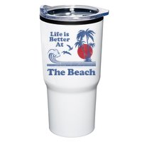 Life Is Better At The Beach Retro Vintage 80s 70s Vacation Tumbler