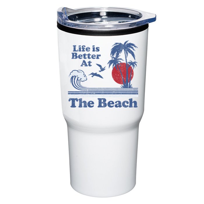 Life Is Better At The Beach Retro Vintage 80s 70s Vacation Tumbler