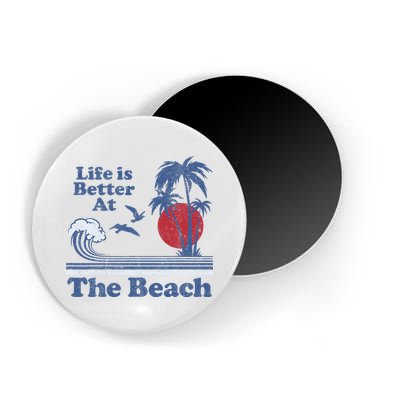 Life Is Better At The Beach Retro Vintage 80s 70s Vacation Magnet