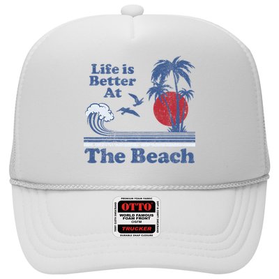 Life Is Better At The Beach Retro Vintage 80s 70s Vacation Trucker Hat