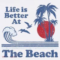 Life Is Better At The Beach Retro Vintage 80s 70s Vacation Crop Top