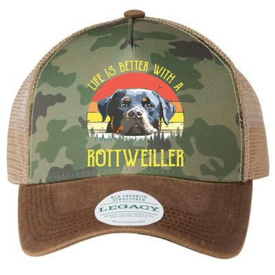 Life Is Better With A Rottweiler Dog Lover Gift Legacy Tie Dye Trucker Hat