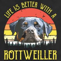 Life Is Better With A Rottweiler Dog Lover Gift 7 Panel Mesh Trucker Snapback Hat