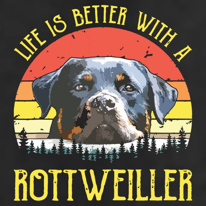 Life Is Better With A Rottweiler Dog Lover Gift 7 Panel Mesh Trucker Snapback Hat