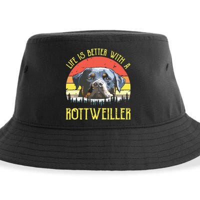 Life Is Better With A Rottweiler Dog Lover Gift Sustainable Bucket Hat