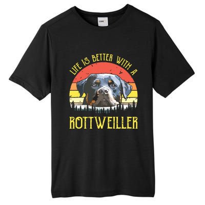 Life Is Better With A Rottweiler Dog Lover Gift Tall Fusion ChromaSoft Performance T-Shirt