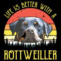 Life Is Better With A Rottweiler Dog Lover Gift Wool Snapback Cap