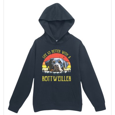 Life Is Better With A Rottweiler Dog Lover Gift Urban Pullover Hoodie