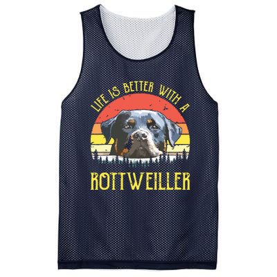 Life Is Better With A Rottweiler Dog Lover Gift Mesh Reversible Basketball Jersey Tank