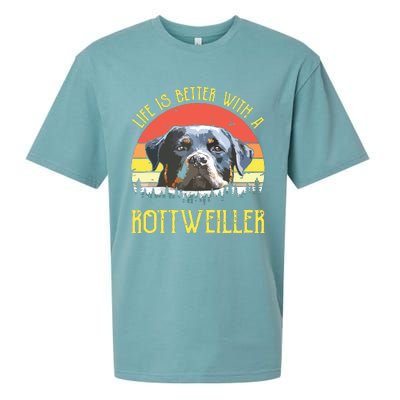 Life Is Better With A Rottweiler Dog Lover Gift Sueded Cloud Jersey T-Shirt