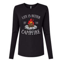 Life Is Better By The Campfire Scouts Camping Campfire Womens Cotton Relaxed Long Sleeve T-Shirt