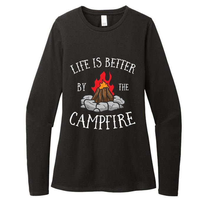 Life Is Better By The Campfire Scouts Camping Campfire Womens CVC Long Sleeve Shirt