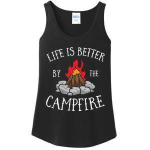 Life Is Better By The Campfire Scouts Camping Campfire Ladies Essential Tank