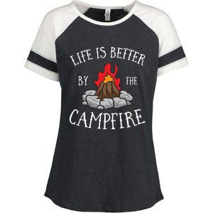 Life Is Better By The Campfire Scouts Camping Campfire Enza Ladies Jersey Colorblock Tee