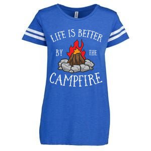 Life Is Better By The Campfire Scouts Camping Campfire Enza Ladies Jersey Football T-Shirt