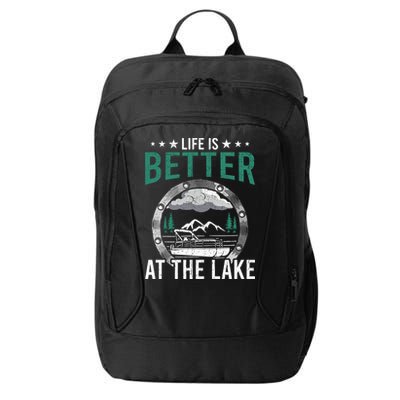 Life Is Better At The Lake Pontoon Boat Pontooning Gift City Backpack
