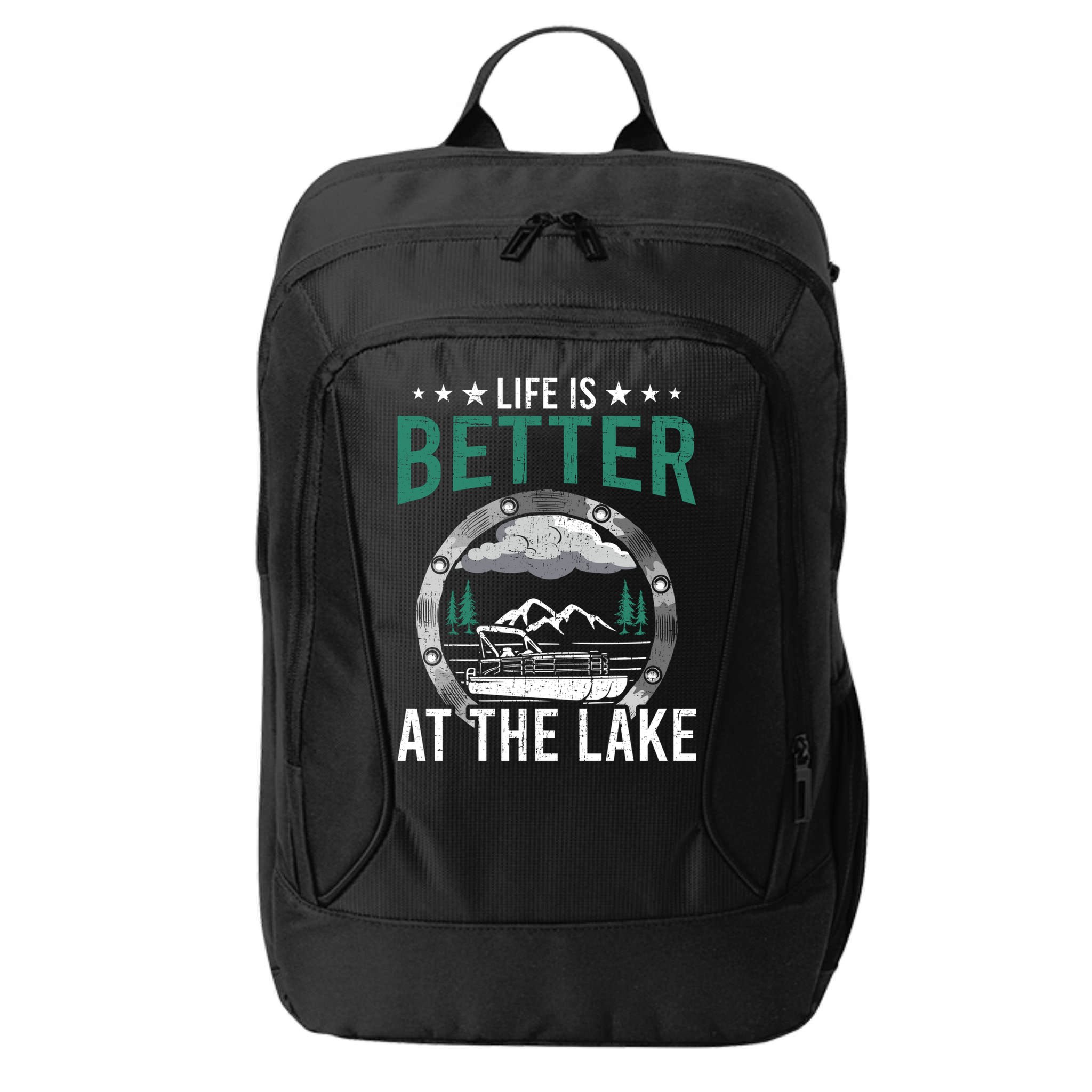Life Is Better At The Lake Pontoon Boat Pontooning Gift City Backpack