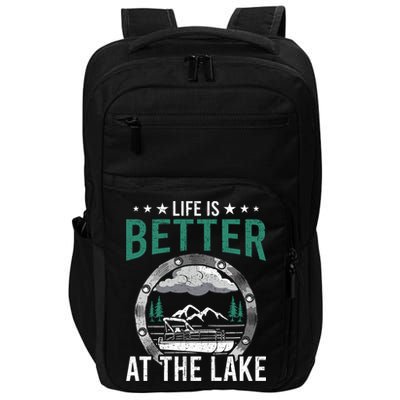 Life Is Better At The Lake Pontoon Boat Pontooning Gift Impact Tech Backpack