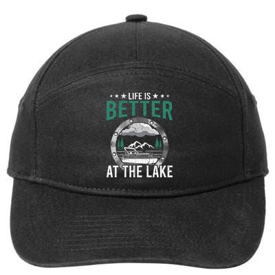 Life Is Better At The Lake Pontoon Boat Pontooning Gift 7-Panel Snapback Hat