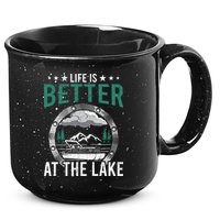 Life Is Better At The Lake Pontoon Boat Pontooning Gift 15oz Campfire Ceramic Mug