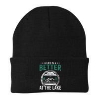 Life Is Better At The Lake Pontoon Boat Pontooning Gift Beanie