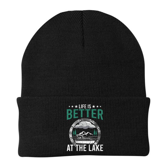 Life Is Better At The Lake Pontoon Boat Pontooning Gift Beanie