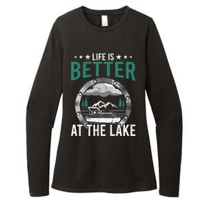 Life Is Better At The Lake Pontoon Boat Pontooning Gift Womens CVC Long Sleeve Shirt