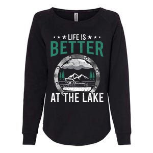 Life Is Better At The Lake Pontoon Boat Pontooning Gift Womens California Wash Sweatshirt