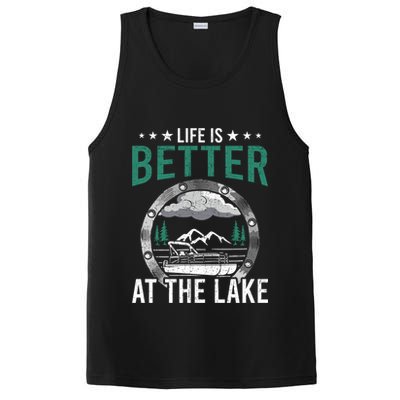 Life Is Better At The Lake Pontoon Boat Pontooning Gift PosiCharge Competitor Tank