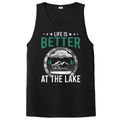 Life Is Better At The Lake Pontoon Boat Pontooning Gift PosiCharge Competitor Tank