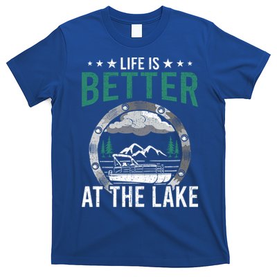 Life Is Better At The Lake Pontoon Boat Pontooning Gift T-Shirt
