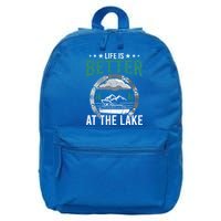 Life Is Better At The Lake Pontoon Boat Pontooning Gift 16 in Basic Backpack