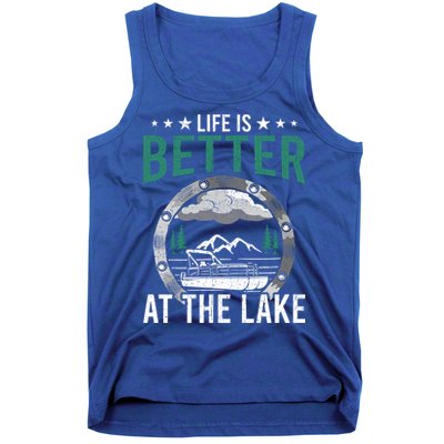 Life Is Better At The Lake Pontoon Boat Pontooning Gift Tank Top