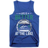 Life Is Better At The Lake Pontoon Boat Pontooning Gift Tank Top