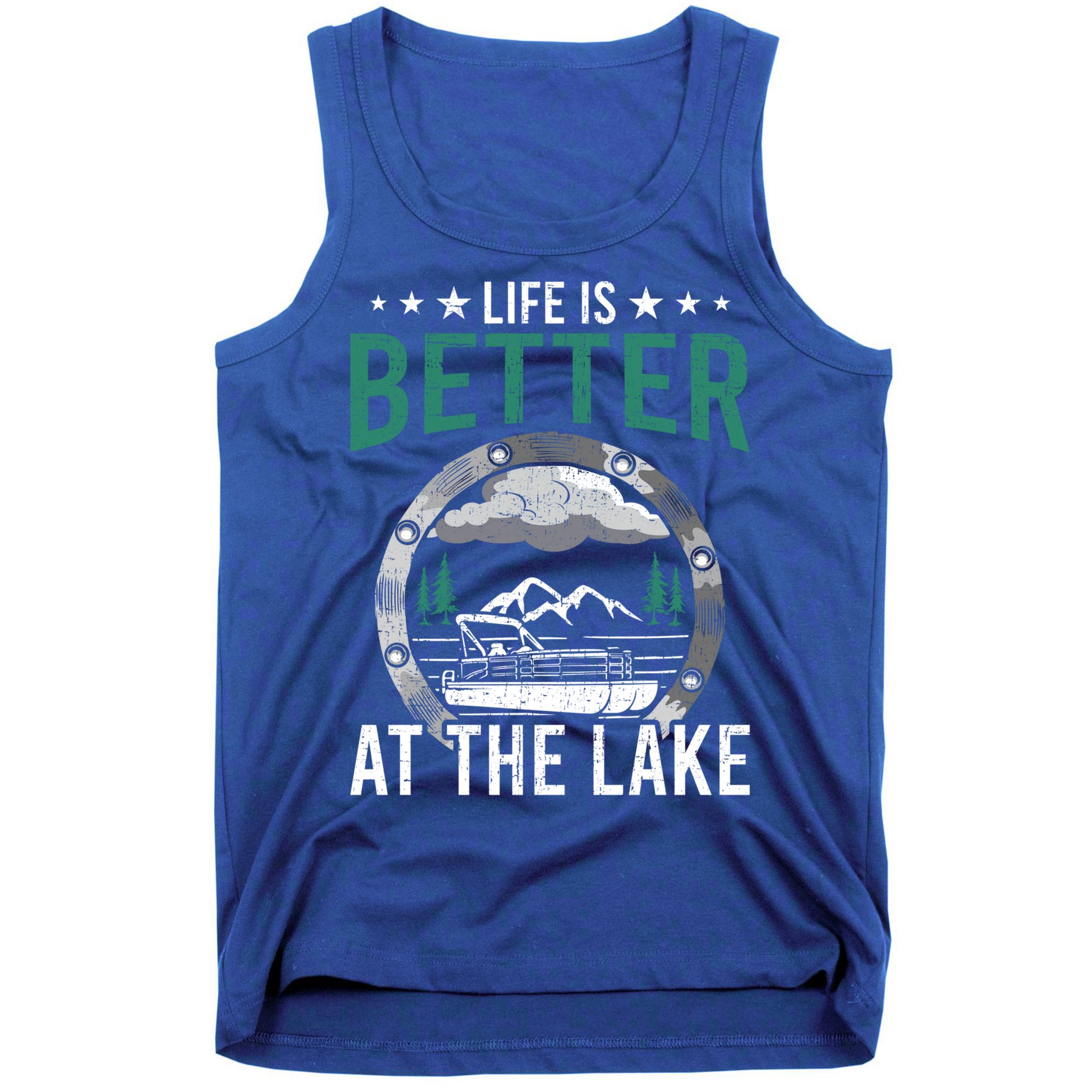 Life Is Better At The Lake Pontoon Boat Pontooning Gift Tank Top
