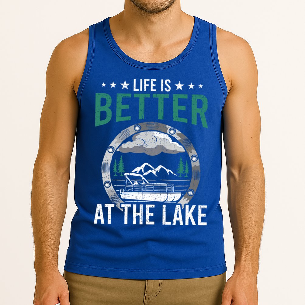 Life Is Better At The Lake Pontoon Boat Pontooning Gift Tank Top