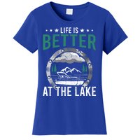 Life Is Better At The Lake Pontoon Boat Pontooning Gift Women's T-Shirt