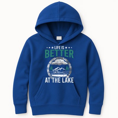 Life Is Better At The Lake Pontoon Boat Pontooning Gift Kids Hoodie