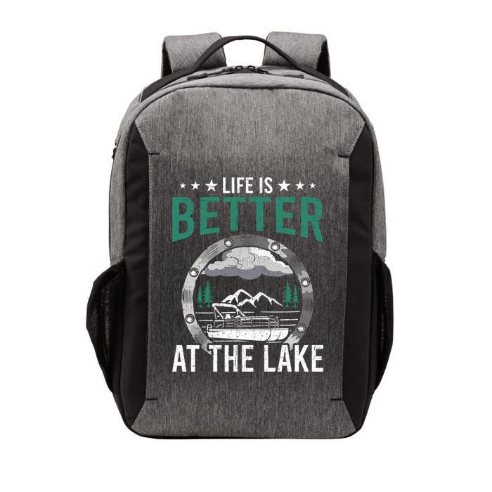 Life Is Better At The Lake Pontoon Boat Pontooning Gift Vector Backpack