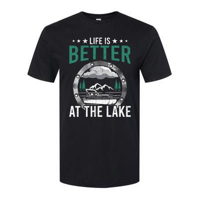 Life Is Better At The Lake Pontoon Boat Pontooning Gift Softstyle CVC T-Shirt