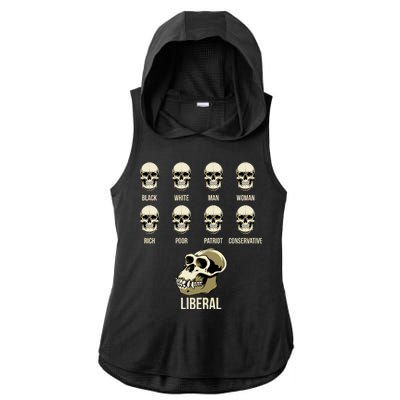 Liberal Monkey Black White Man Woman Rich Poor Patriot Conservative Ladies PosiCharge Tri-Blend Wicking Draft Hoodie Tank