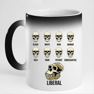 Liberal Monkey Black White Man Woman Rich Poor Patriot Conservative 11oz Black Color Changing Mug