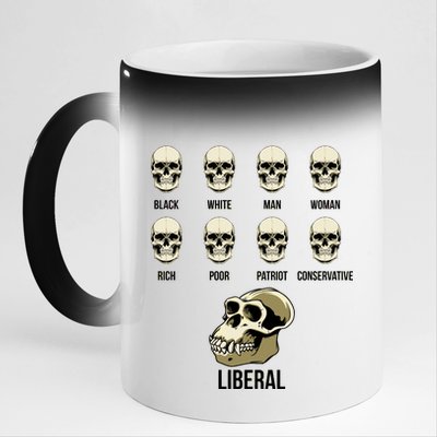 Liberal Monkey Black White Man Woman Rich Poor Patriot Conservative 11oz Black Color Changing Mug