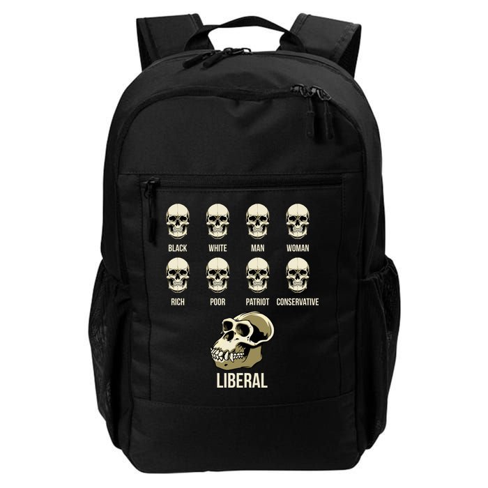 Liberal Monkey Black White Man Woman Rich Poor Patriot Conservative Backpack