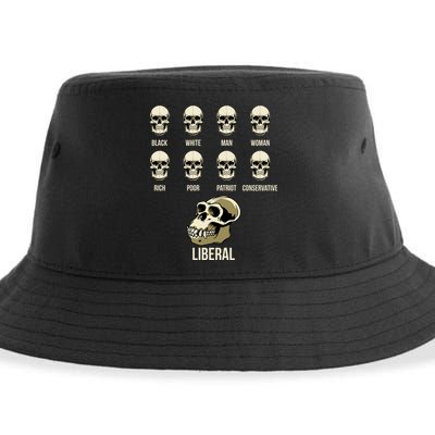 Liberal Monkey Black White Man Woman Rich Poor Patriot Conservative Sustainable Bucket Hat