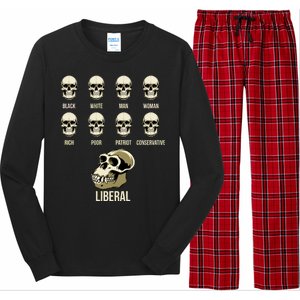 Liberal Monkey Black White Man Woman Rich Poor Patriot Conservative Long Sleeve Pajama Set