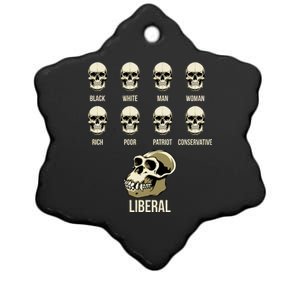 Liberal Monkey Black White Man Woman Rich Poor Patriot Conservative Ceramic Star Ornament