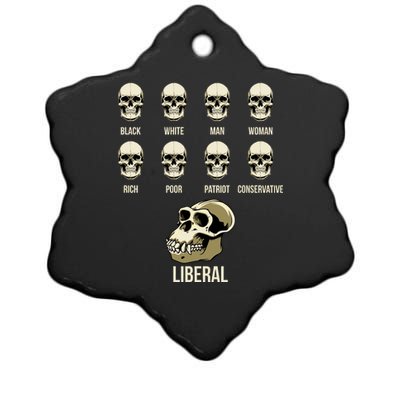 Liberal Monkey Black White Man Woman Rich Poor Patriot Conservative Ceramic Star Ornament